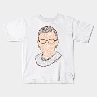 Notorious Ruth Bader Ginsberg Minimalist Portrait Circle Design Kids T-Shirt